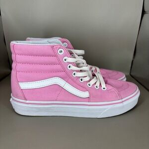 Vans Sk8-Hi Pink Canvas High Top Sneakers Womens 7 Mens 5.5 721356